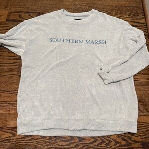 Southern Marsh Light Gray Crewneck Sweater M